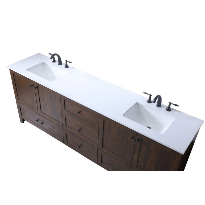 84 Inch Double Bathroom Vanity In Expresso - View 6 - Joshua Marshal