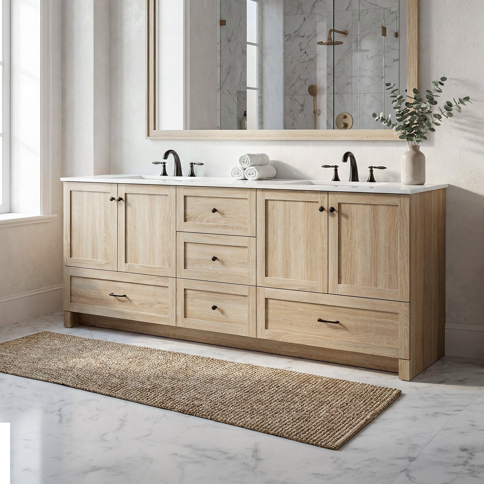 84 Inch Double Bathroom Vanity In Mango Wood Mango Wood Finish - KITCHEN & BATH by Joshua Marshal