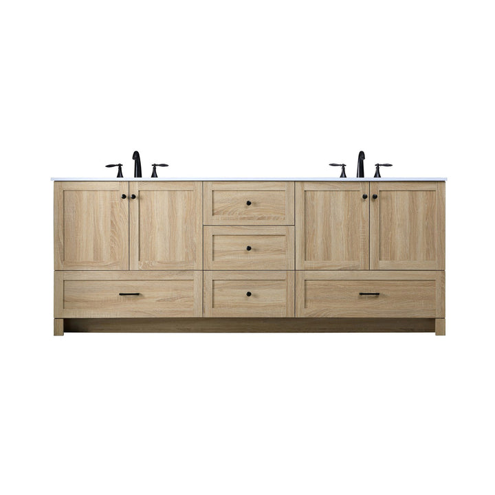 84 Inch Double Bathroom Vanity In Mango Wood - View 3 - Joshua Marshal