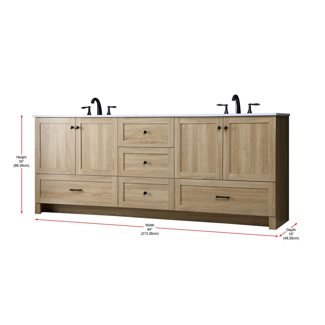 84 Inch Double Bathroom Vanity In Mango Wood - View 4 - Joshua Marshal