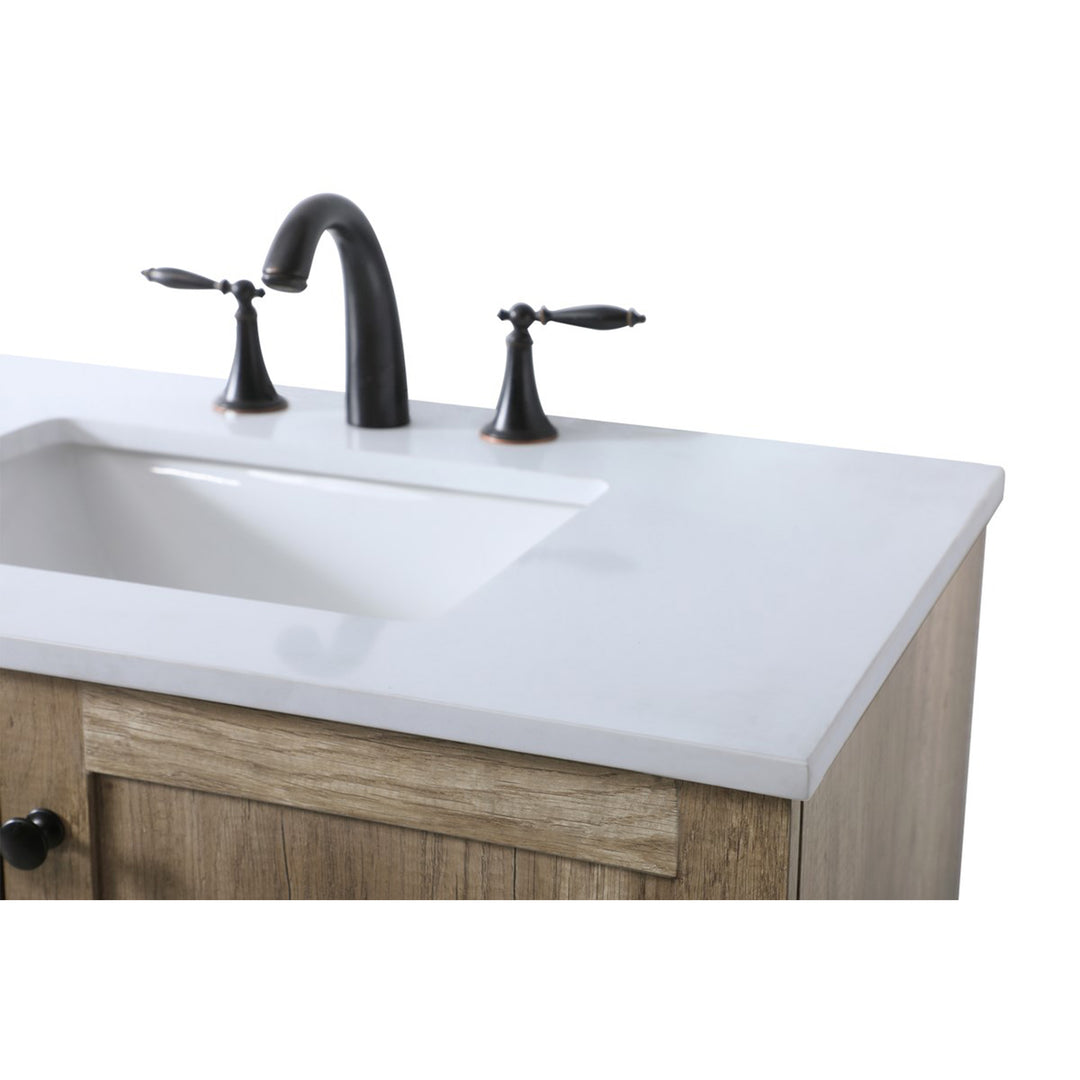 84 Inch Double Bathroom Vanity In Natural Oak - View 5 - Joshua Marshal