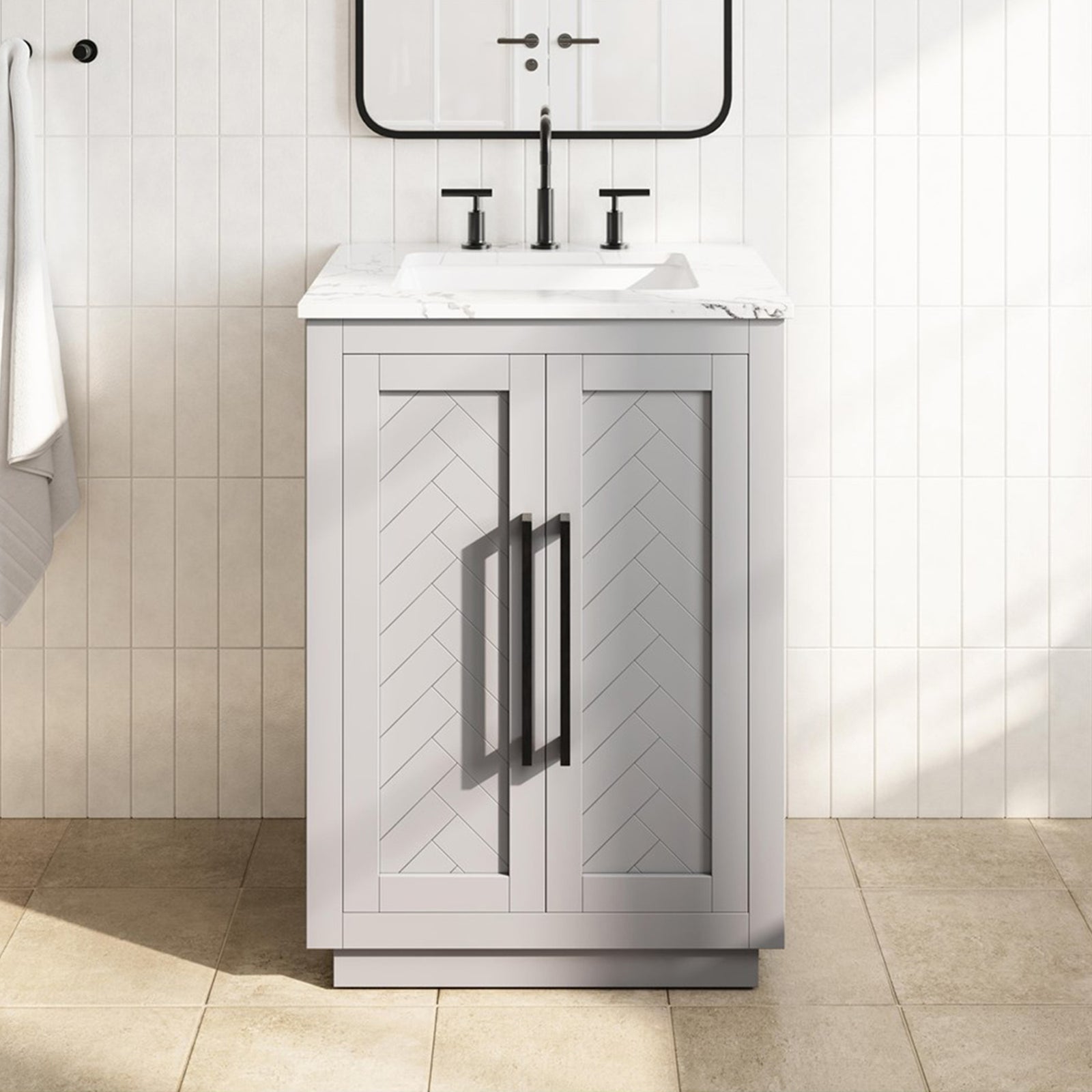 24 Inch Single Bathroom Vanity In Grey Grey Finish - KITCHEN & BATH by Joshua Marshal