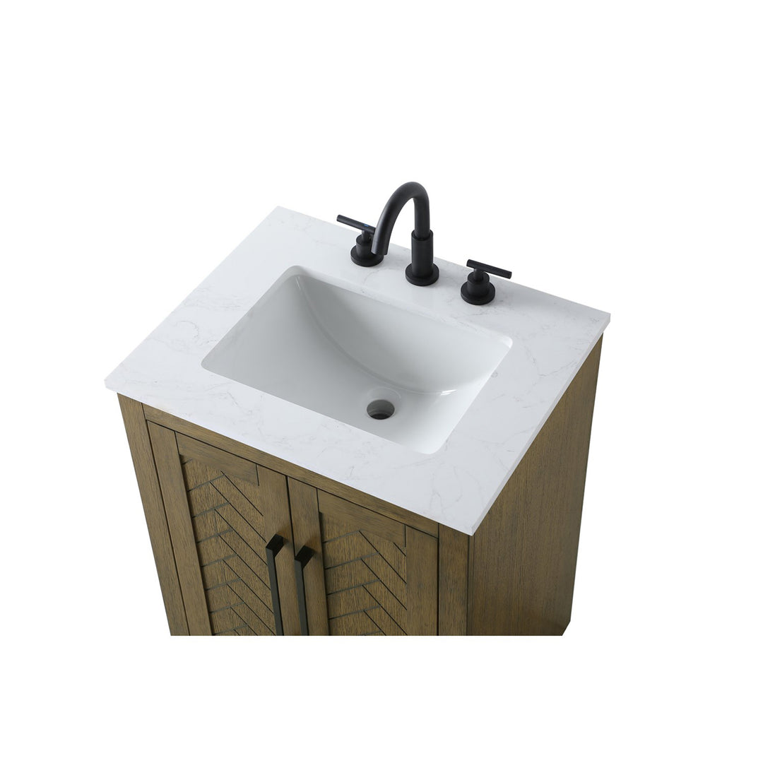 24 Inch Single Bathroom Vanity In Hazel Oak - View 5 - Joshua Marshal