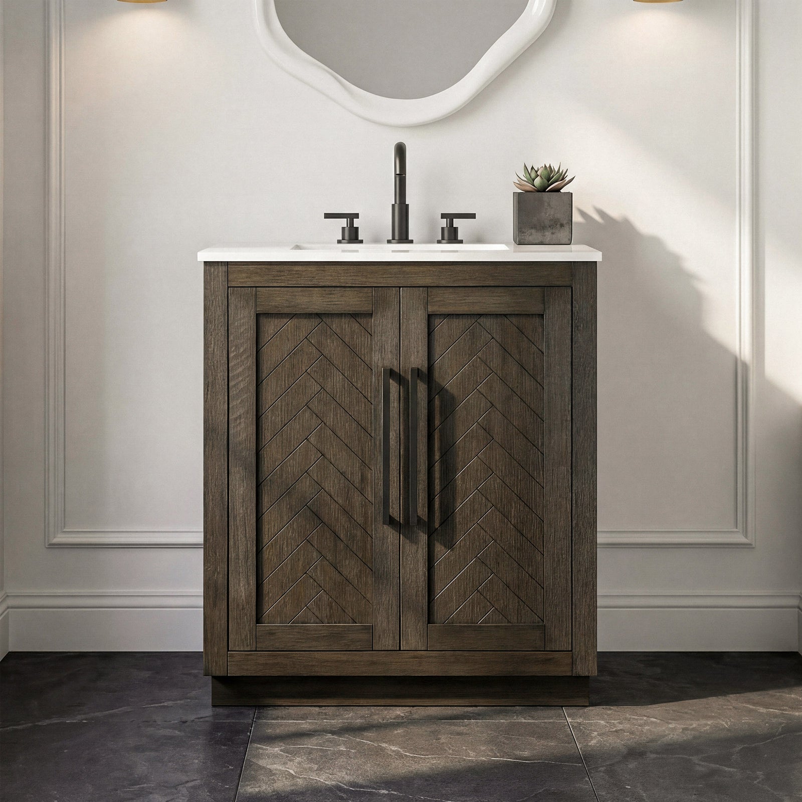 30 Inch Single Bathroom Vanity In Chocolate Oak Chocolate Oak Finish - KITCHEN & BATH by Joshua Marshal