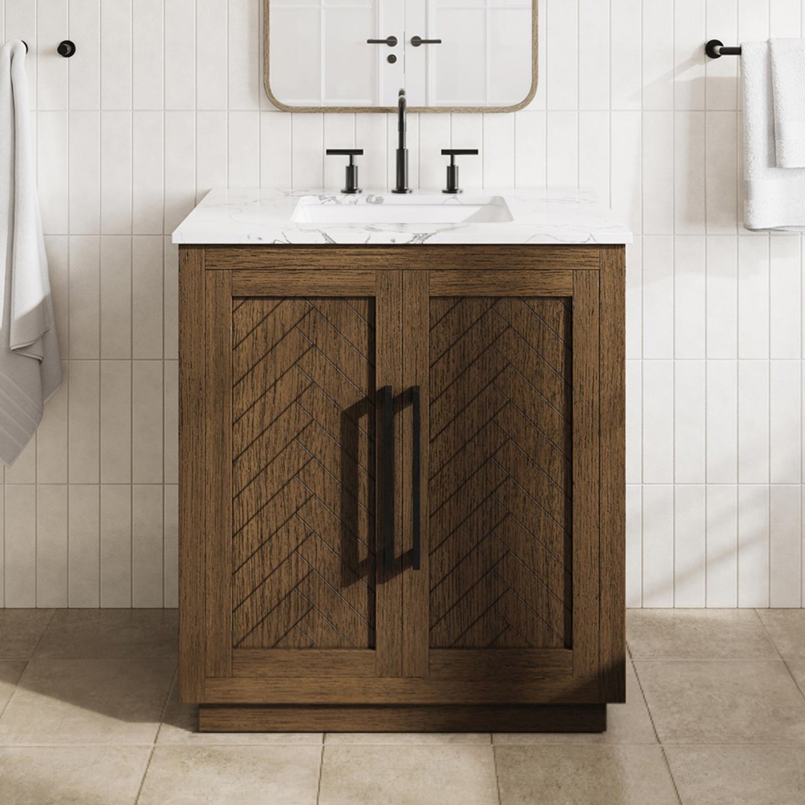 30 Inch Single Bathroom Vanity In Hazel Oak Hazel Oak Finish - KITCHEN & BATH by Joshua Marshal
