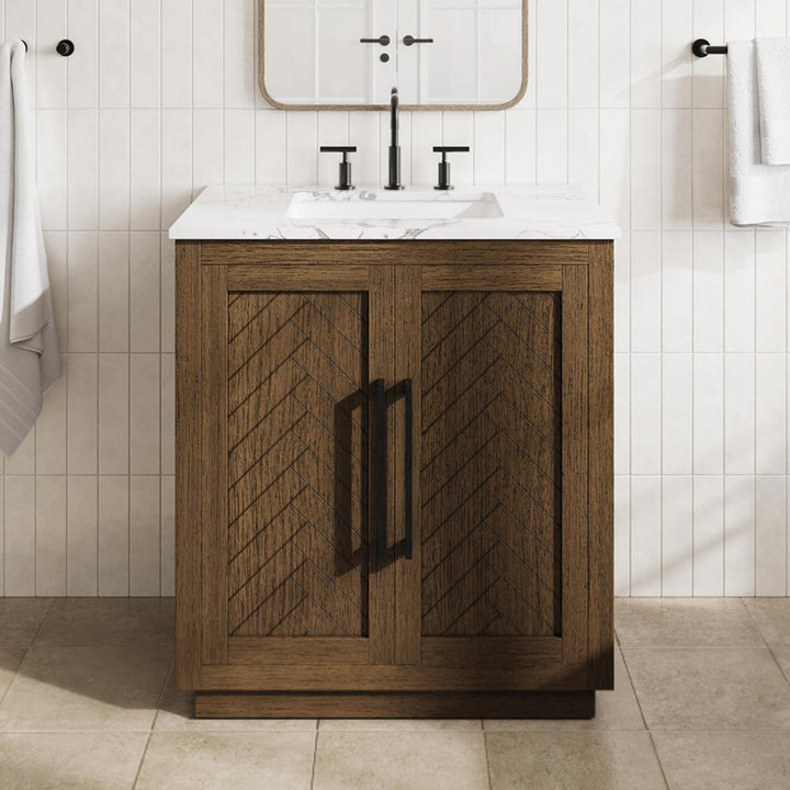 30 Inch Single Bathroom Vanity In Hazel Oak Hazel Oak Finish - KITCHEN & BATH by Joshua Marshal