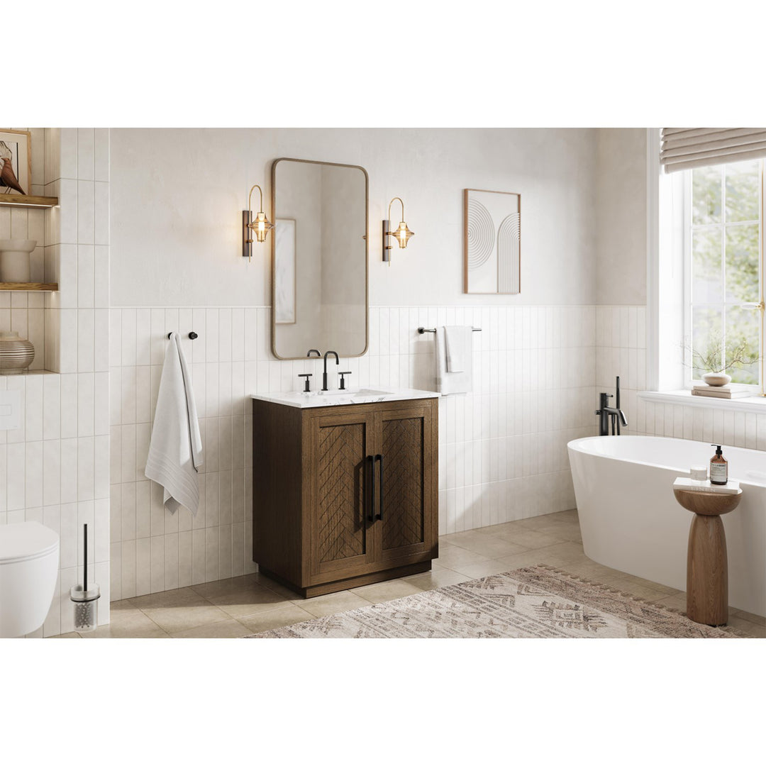 30 Inch Single Bathroom Vanity In Hazel Oak - View 2 - Joshua Marshal