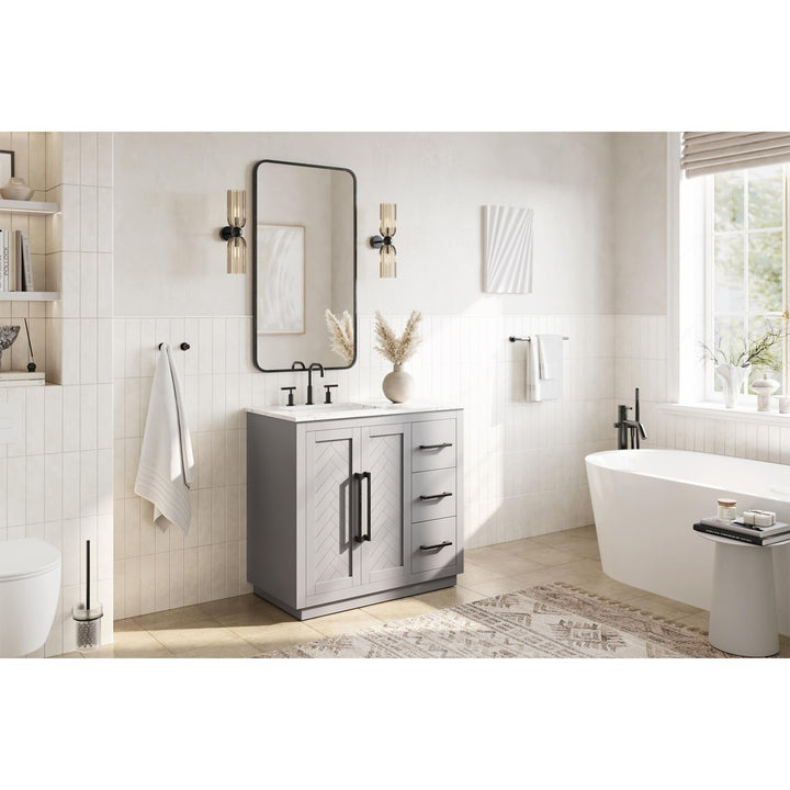 36 Inch Single Bathroom Vanity In Grey
