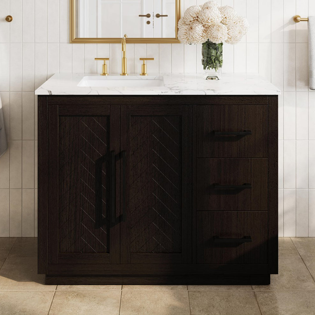 42 Inch Single Bathroom Vanity In Chocolate Oak Chocolate Oak Finish - KITCHEN & BATH by Joshua Marshal