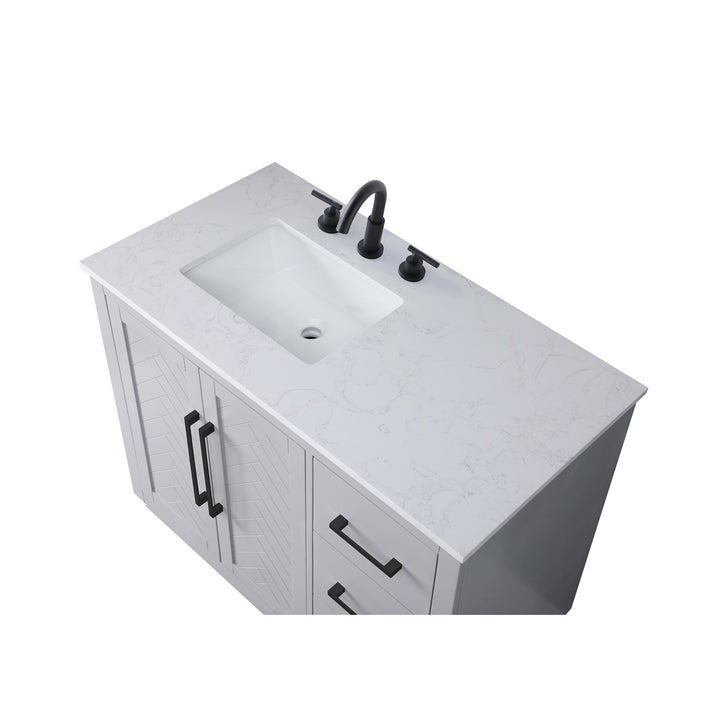 42 Inch Single Bathroom Vanity In Grey - View 5 - Joshua Marshal