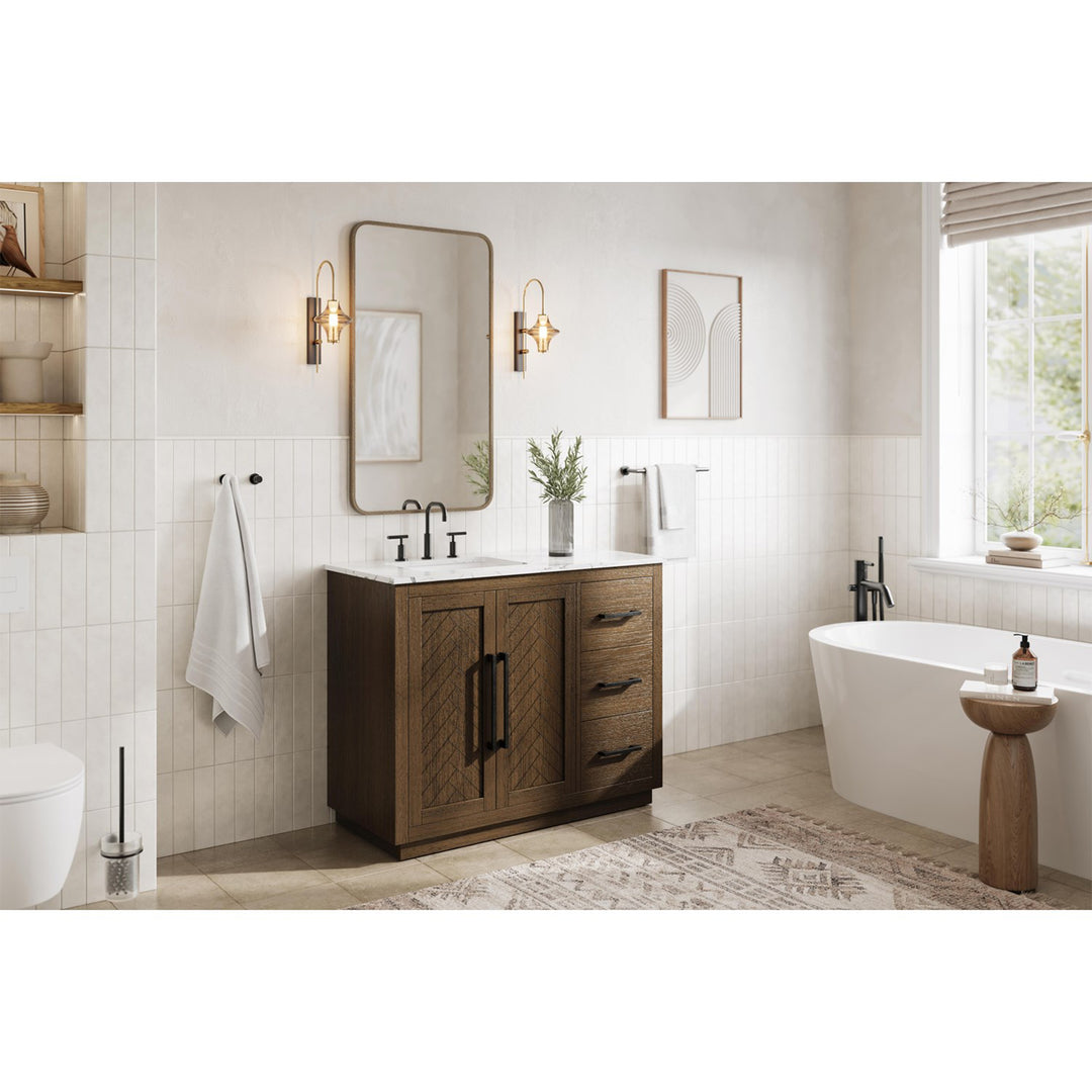 42 Inch Single Bathroom Vanity In Hazel Oak