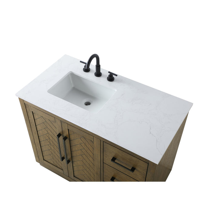 42 Inch Single Bathroom Vanity In Hazel Oak - View 5 - Joshua Marshal