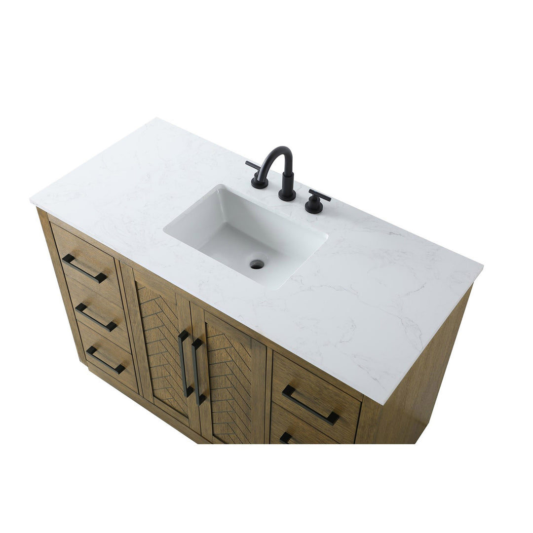 48 Inch Single Bathroom Vanity In Hazel Oak - View 6 - Joshua Marshal