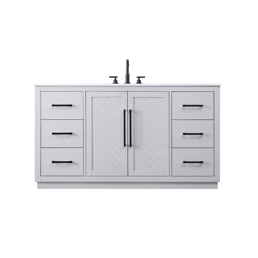 60 Inch Single Bathroom Vanity In Grey
