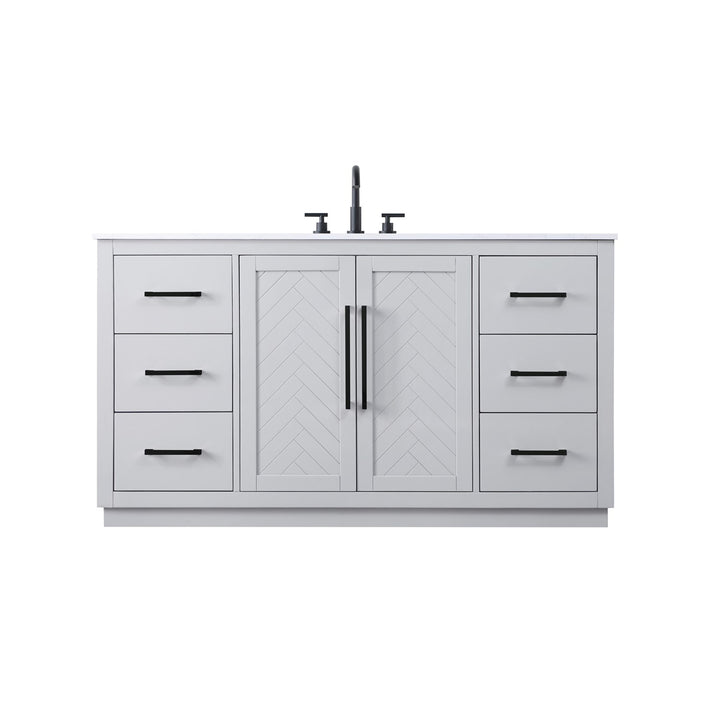 60 Inch Single Bathroom Vanity In Grey