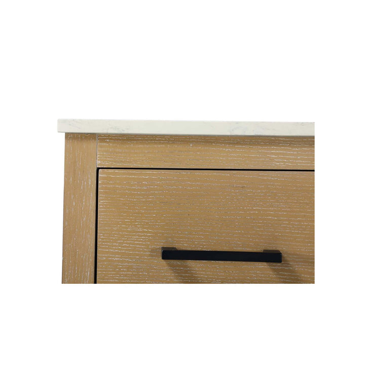 60 Inch Single Bathroom Vanity In Linen Oak - View 4 - Joshua Marshal