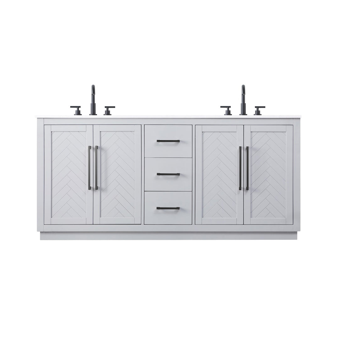 72 Inch Double Bathroom Vanity In Grey