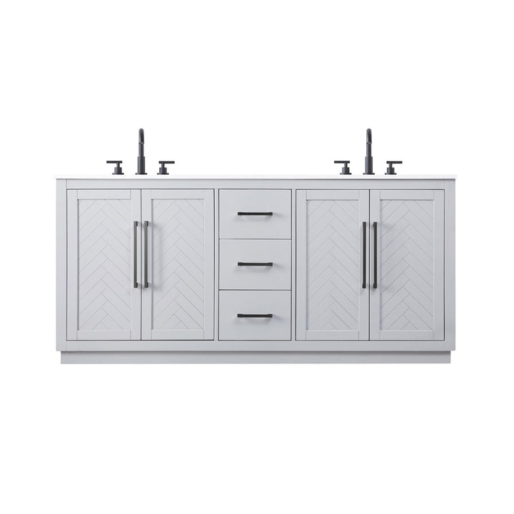 72 Inch Double Bathroom Vanity In Grey
