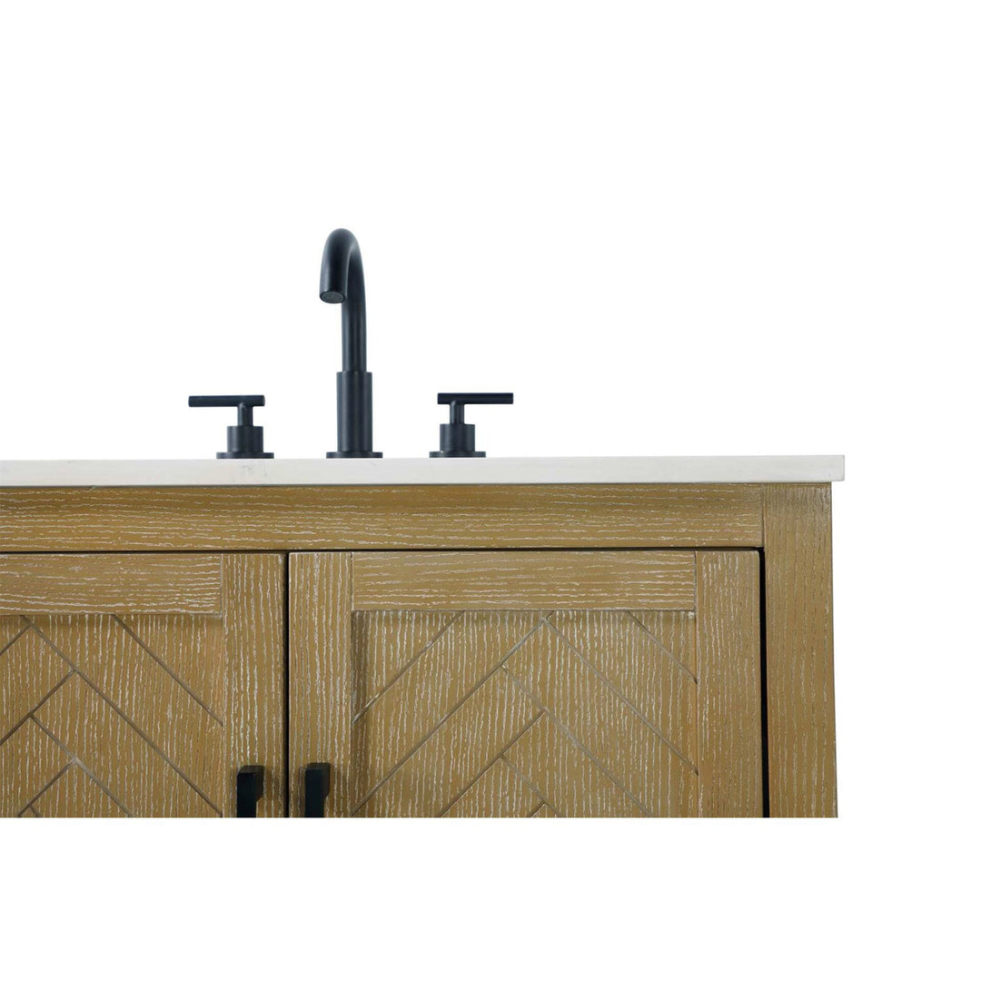 72 Inch Double Bathroom Vanity In Linen Oak - View 6 - Joshua Marshal