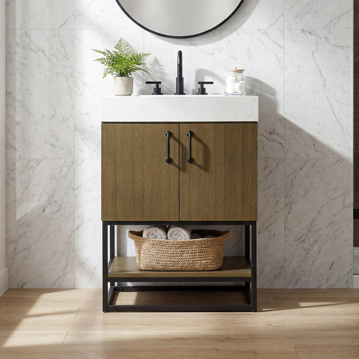 24 Inch Single Bathroom Vanity In Chestnut Brown Chestnut Brown Finish - KITCHEN & BATH by Joshua Marshal