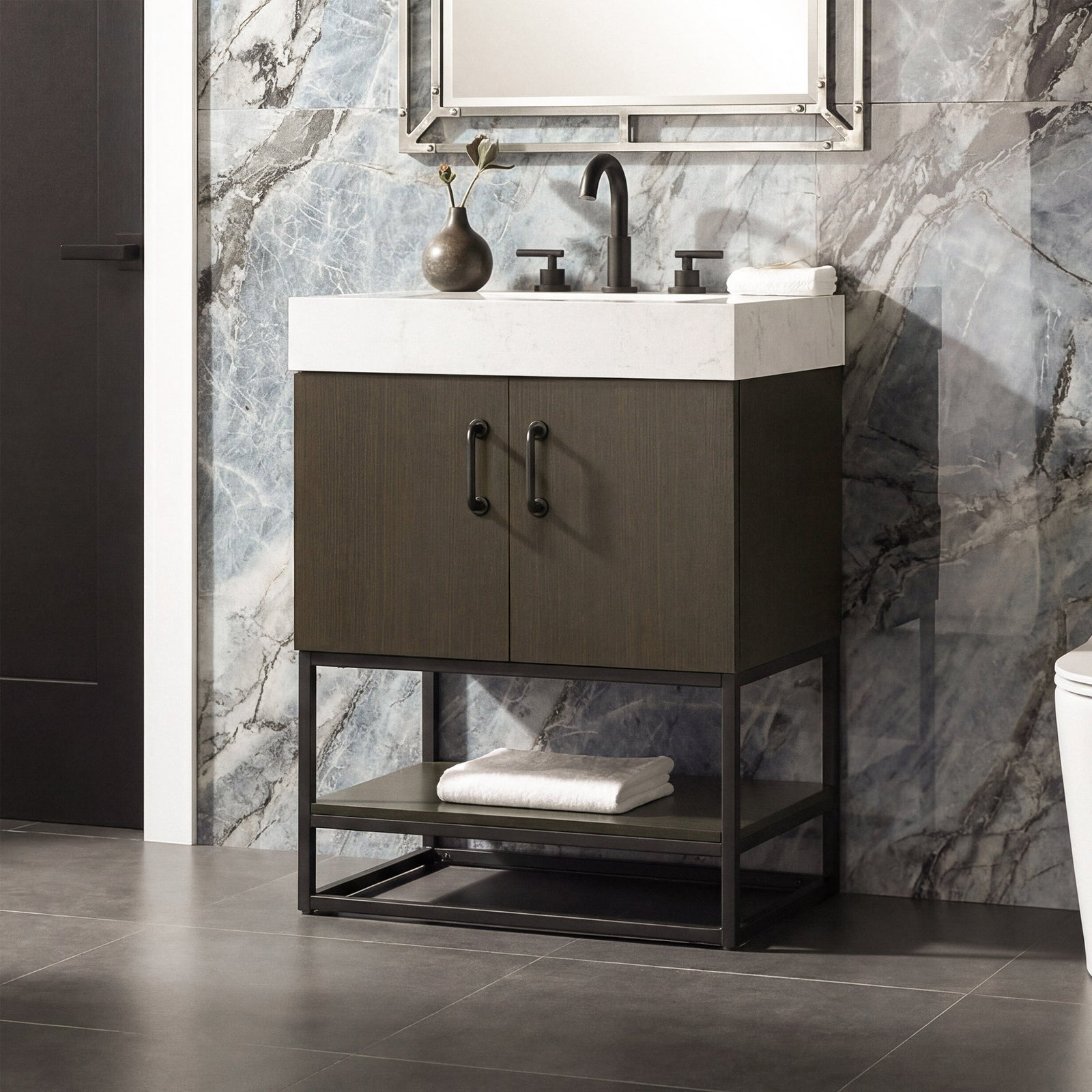 24 Inch Single Bathroom Vanity In Mocha Brown Mocha Brown Finish - KITCHEN & BATH by Joshua Marshal