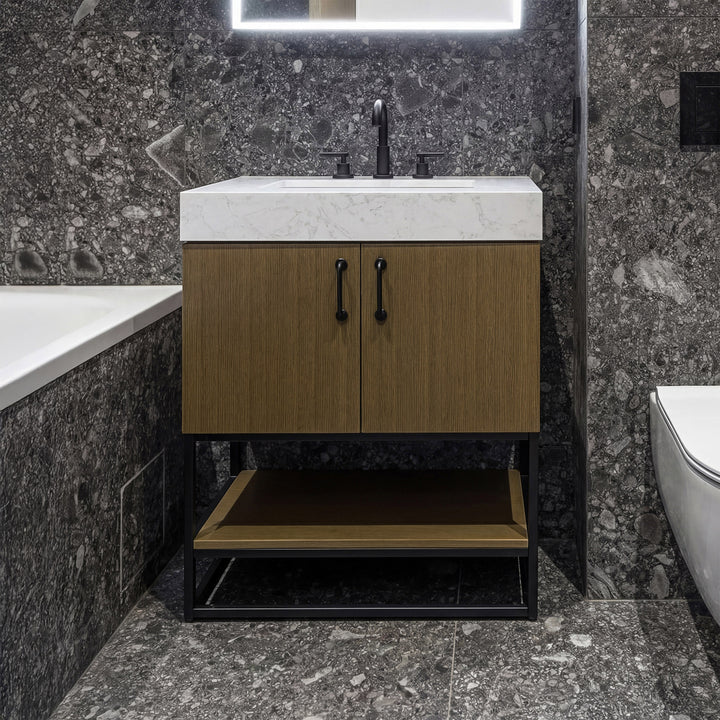 30 Inch Single Bathroom Vanity In Chestnut Brown Chestnut Brown Finish - KITCHEN & BATH by Joshua Marshal