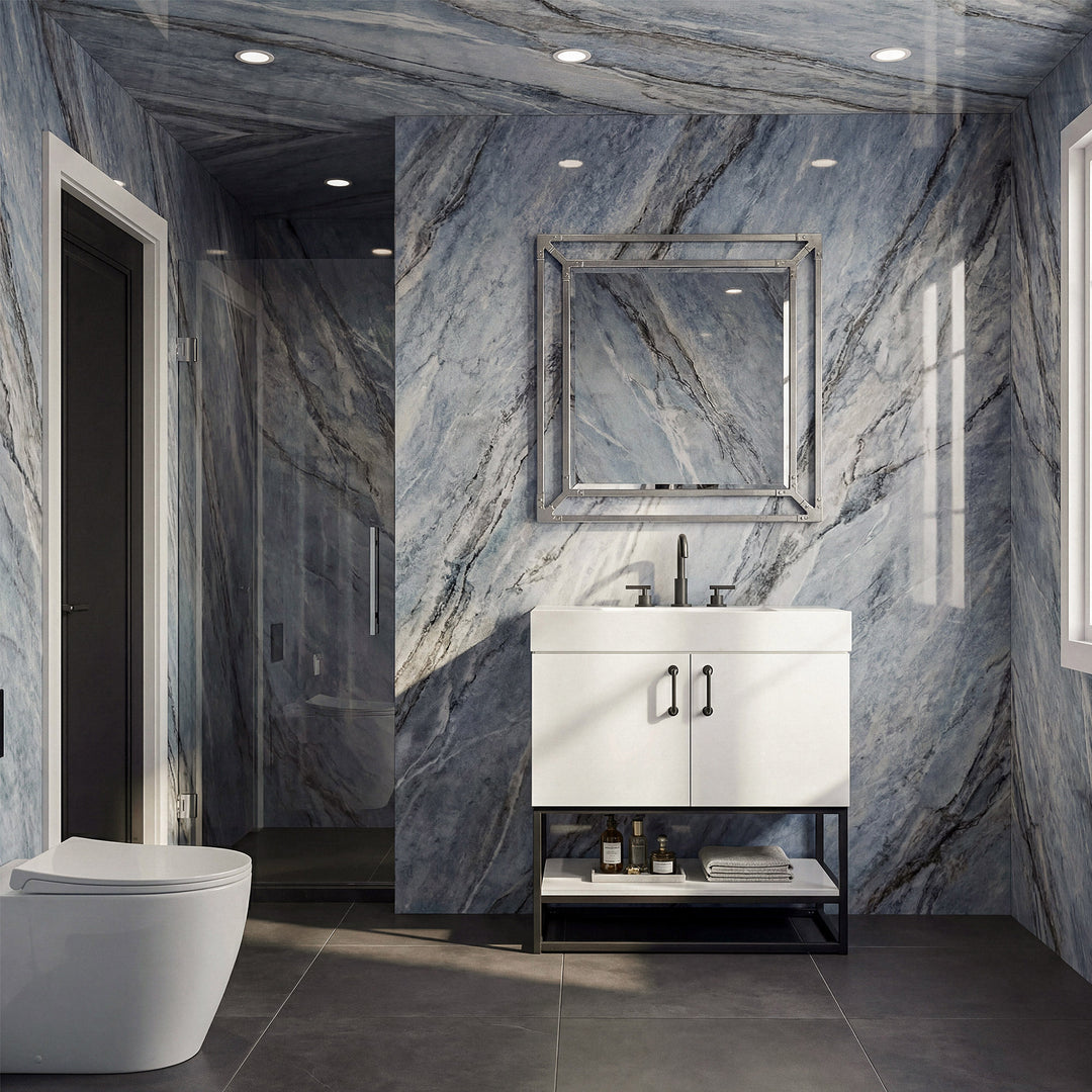 30 Inch Single Bathroom Vanity In White - View 2 - Joshua Marshal