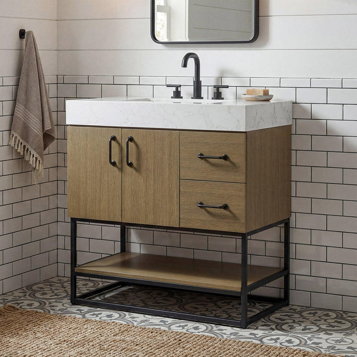 32 Inch Single Bathroom Vanity In Chestnut Brown Chestnut Brown Finish - KITCHEN & BATH by Joshua Marshal