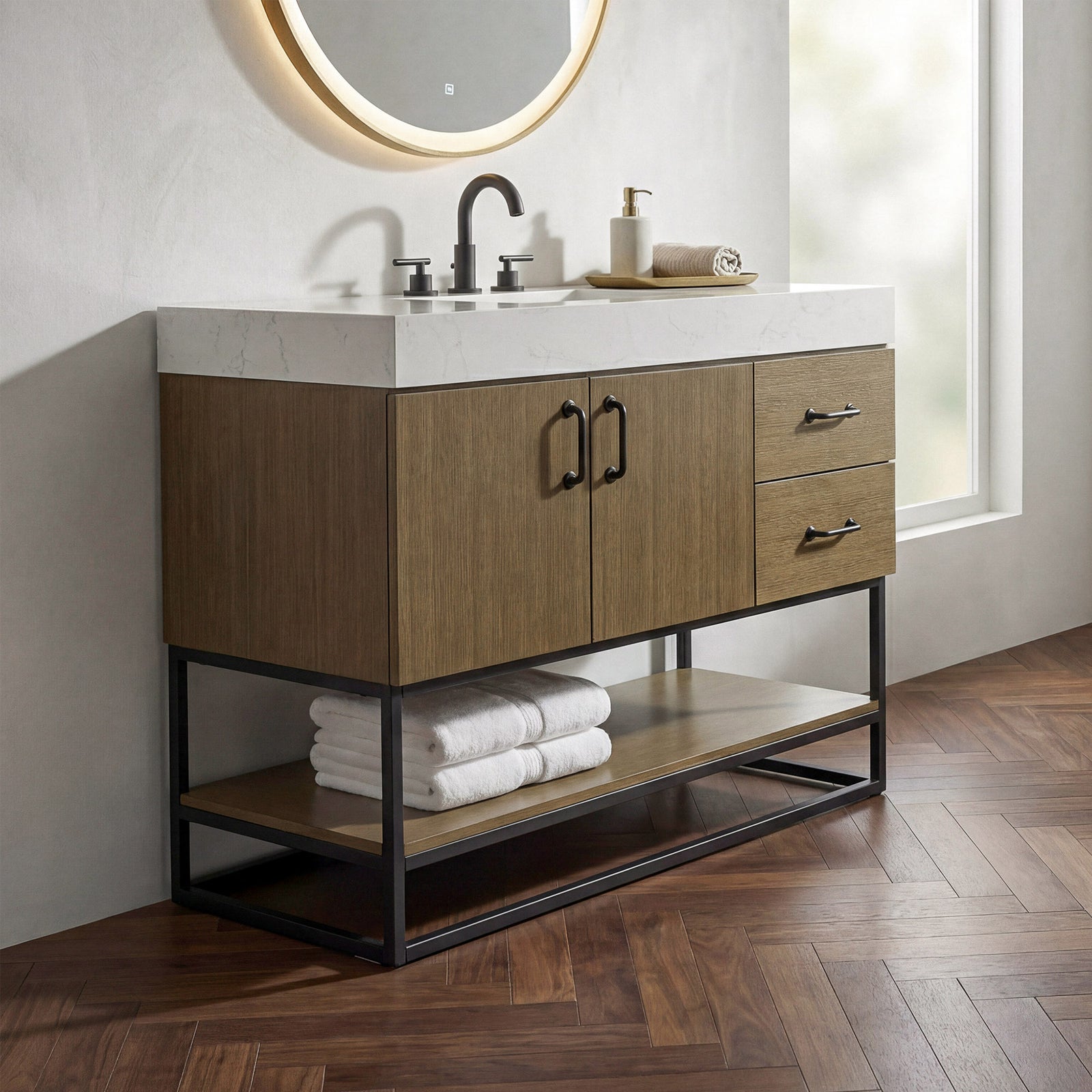 42 Inch Single Bathroom Vanity In Chestnut Brown Chestnut Brown Finish - KITCHEN & BATH by Joshua Marshal