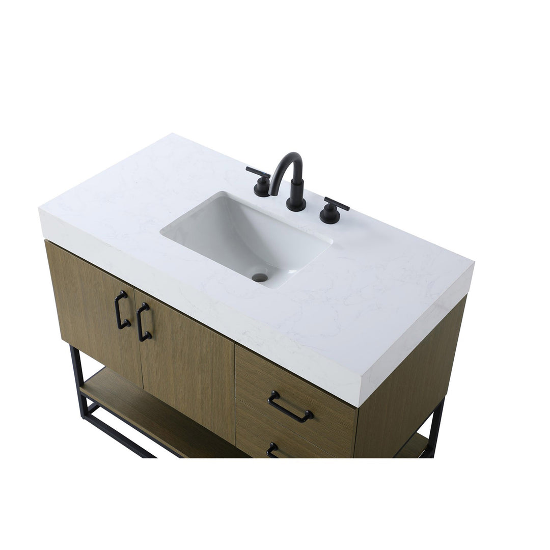 42 Inch Single Bathroom Vanity In Chestnut Brown - View 6 - Joshua Marshal