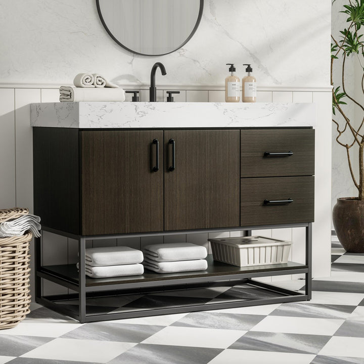 42 Inch Single Bathroom Vanity In Mocha Brown Mocha Brown Finish - KITCHEN & BATH by Joshua Marshal