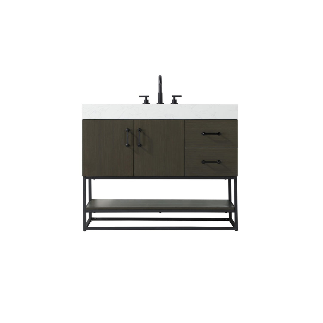 42 Inch Single Bathroom Vanity In Mocha Brown