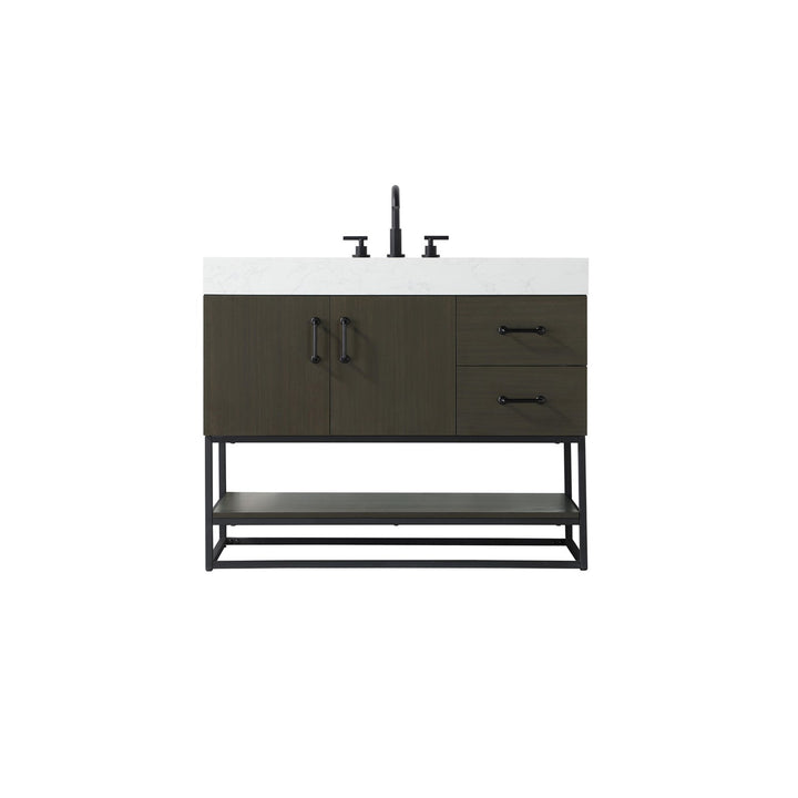 42 Inch Single Bathroom Vanity In Mocha Brown