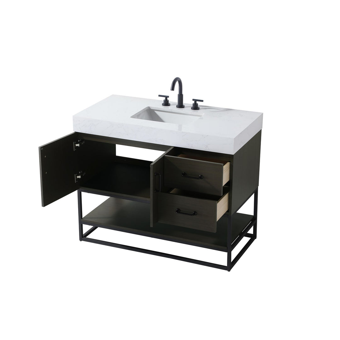 42 Inch Single Bathroom Vanity In Mocha Brown - View 5 - Joshua Marshal