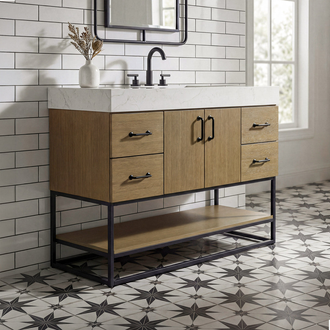 48 Inch Single Bathroom Vanity In Chestnut Brown Chestnut Brown Finish - KITCHEN & BATH by Joshua Marshal