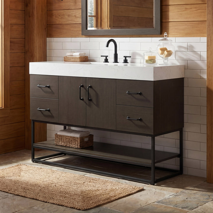 48 Inch Single Bathroom Vanity In Mocha Brown Mocha Brown Finish - KITCHEN & BATH by Joshua Marshal