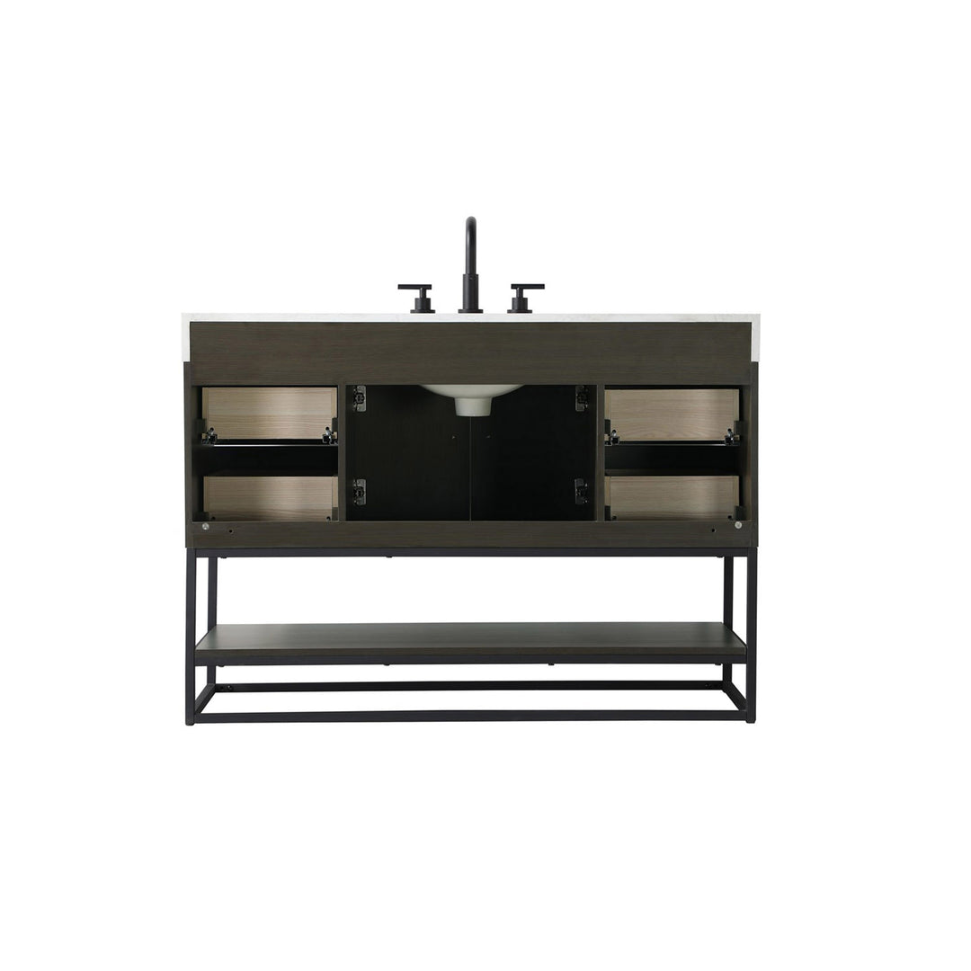48 Inch Single Bathroom Vanity In Mocha Brown - View 6 - Joshua Marshal