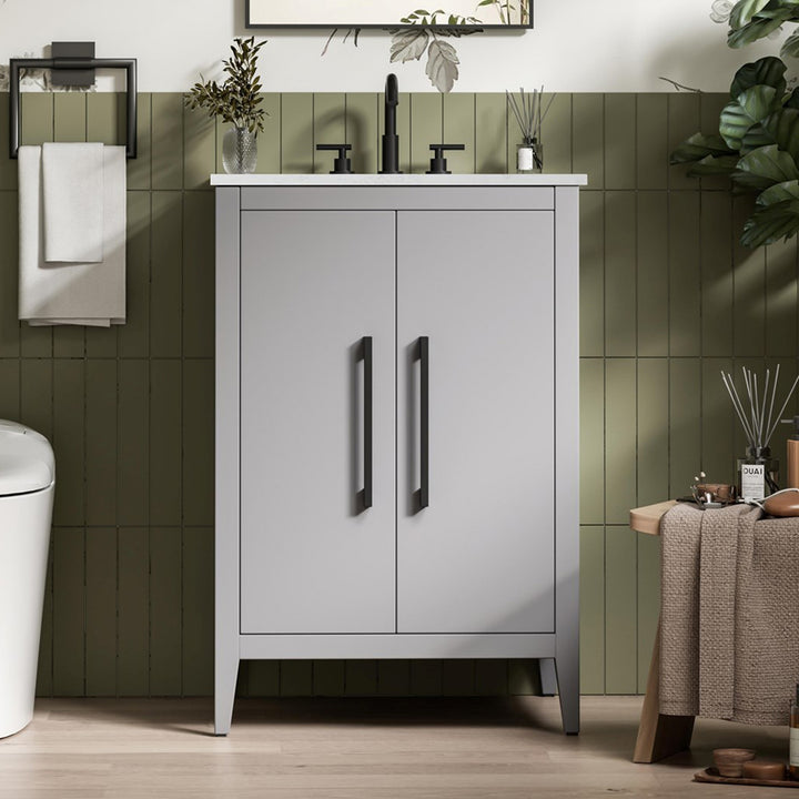 24 Inch Single Bathroom Vanity In Grey Grey Finish - KITCHEN & BATH by Joshua Marshal