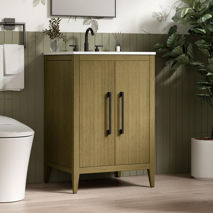 24 Inch Single Bathroom Vanity In Chestnut Brown Chestnut Brown Finish - KITCHEN & BATH by Joshua Marshal