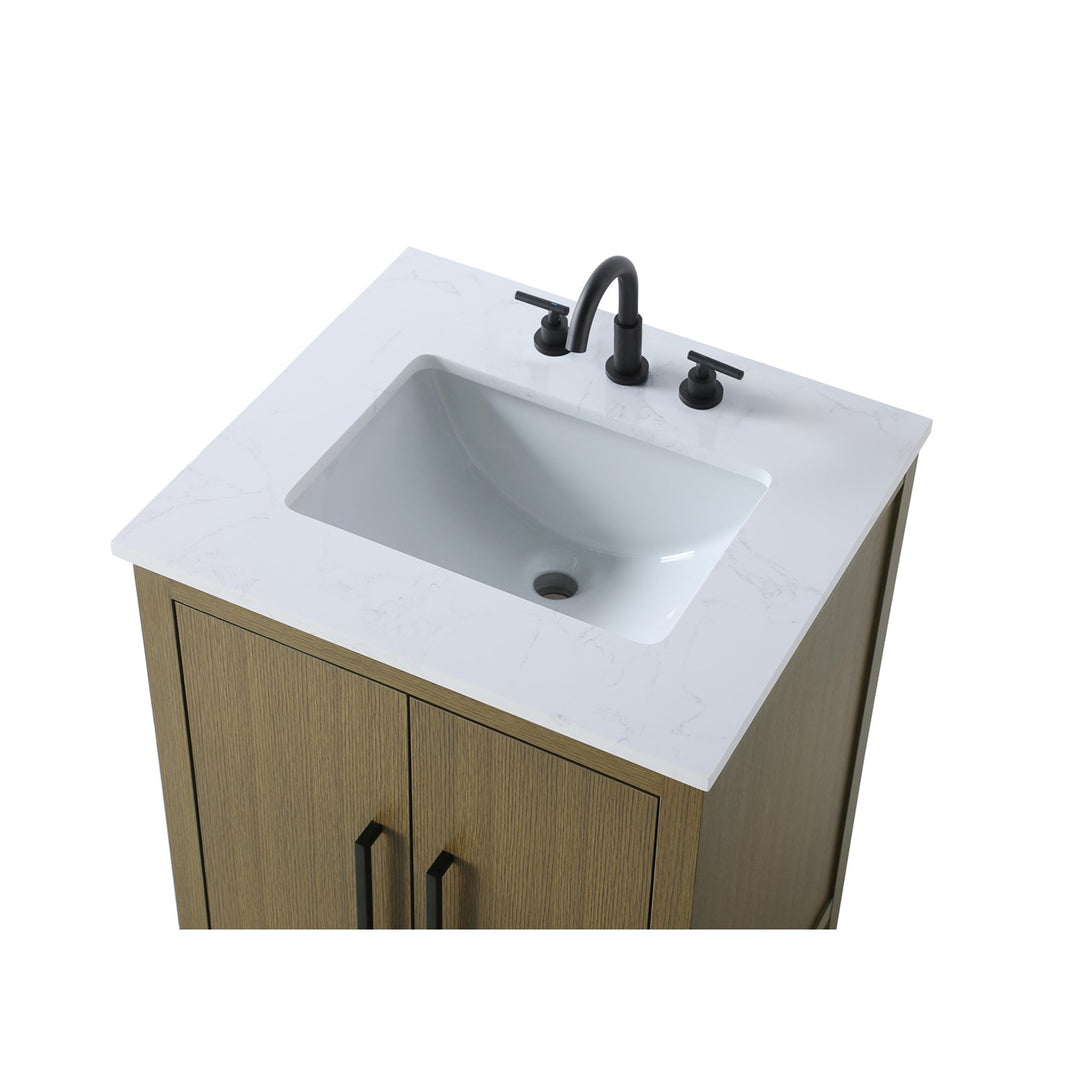 24 Inch Single Bathroom Vanity In Chestnut Brown - View 5 - Joshua Marshal
