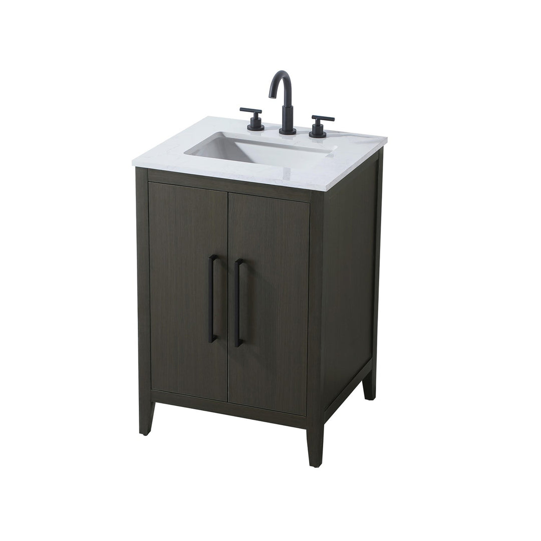 24 Inch Single Bathroom Vanity In Mocha Brown - View 5 - Joshua Marshal