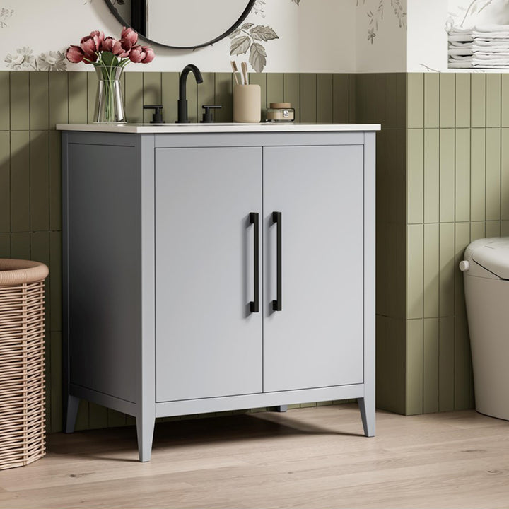 30 Inch Single Bathroom Vanity In Grey Grey Finish - KITCHEN & BATH by Joshua Marshal