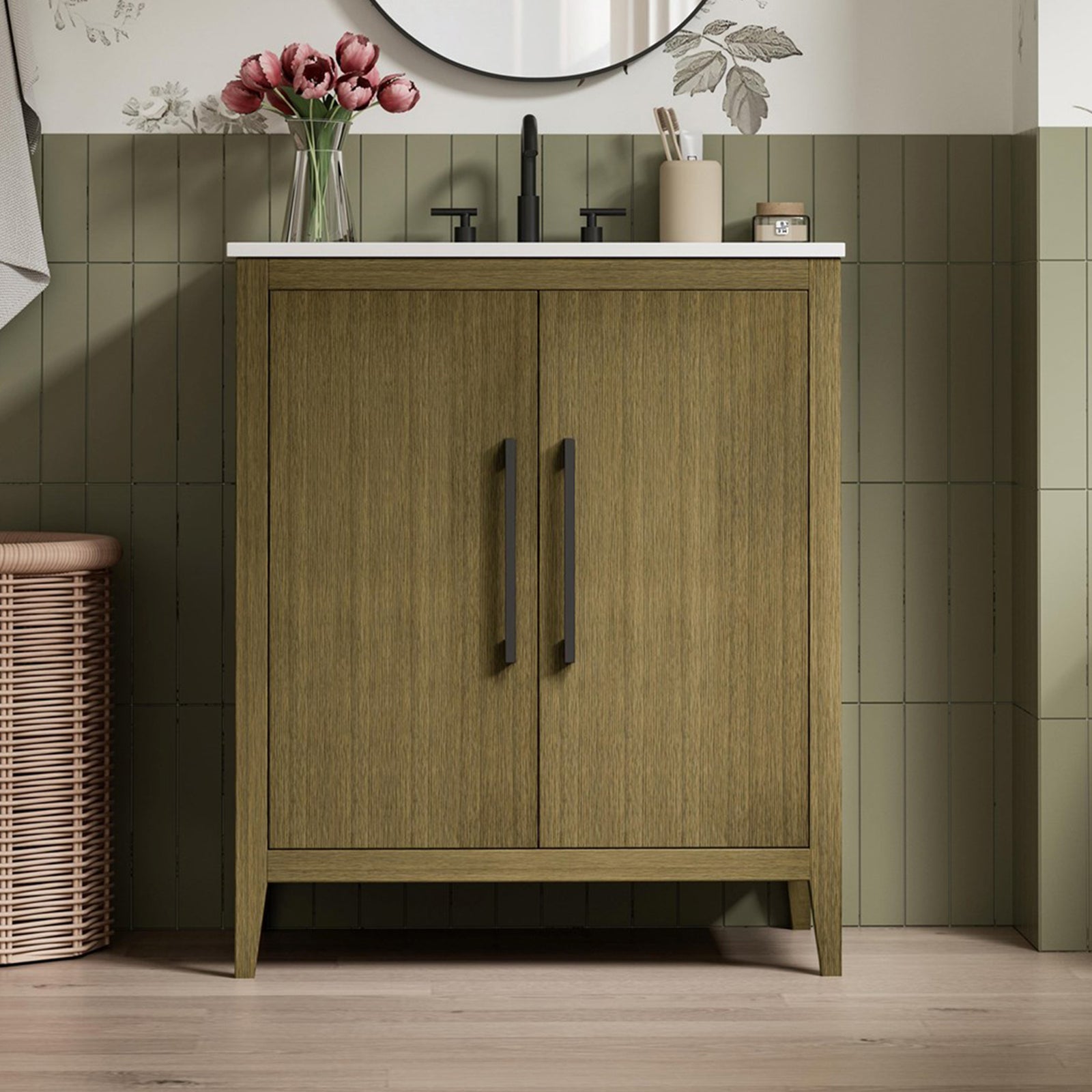30 Inch Single Bathroom Vanity In Chestnut Brown Chestnut Brown Finish - KITCHEN & BATH by Joshua Marshal