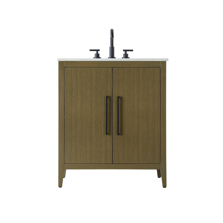 30 Inch Single Bathroom Vanity In Chestnut Brown - View 4 - Joshua Marshal