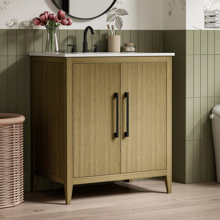 30 Inch Single Bathroom Vanity In Honey Brown Honey Brown Finish - KITCHEN & BATH by Joshua Marshal