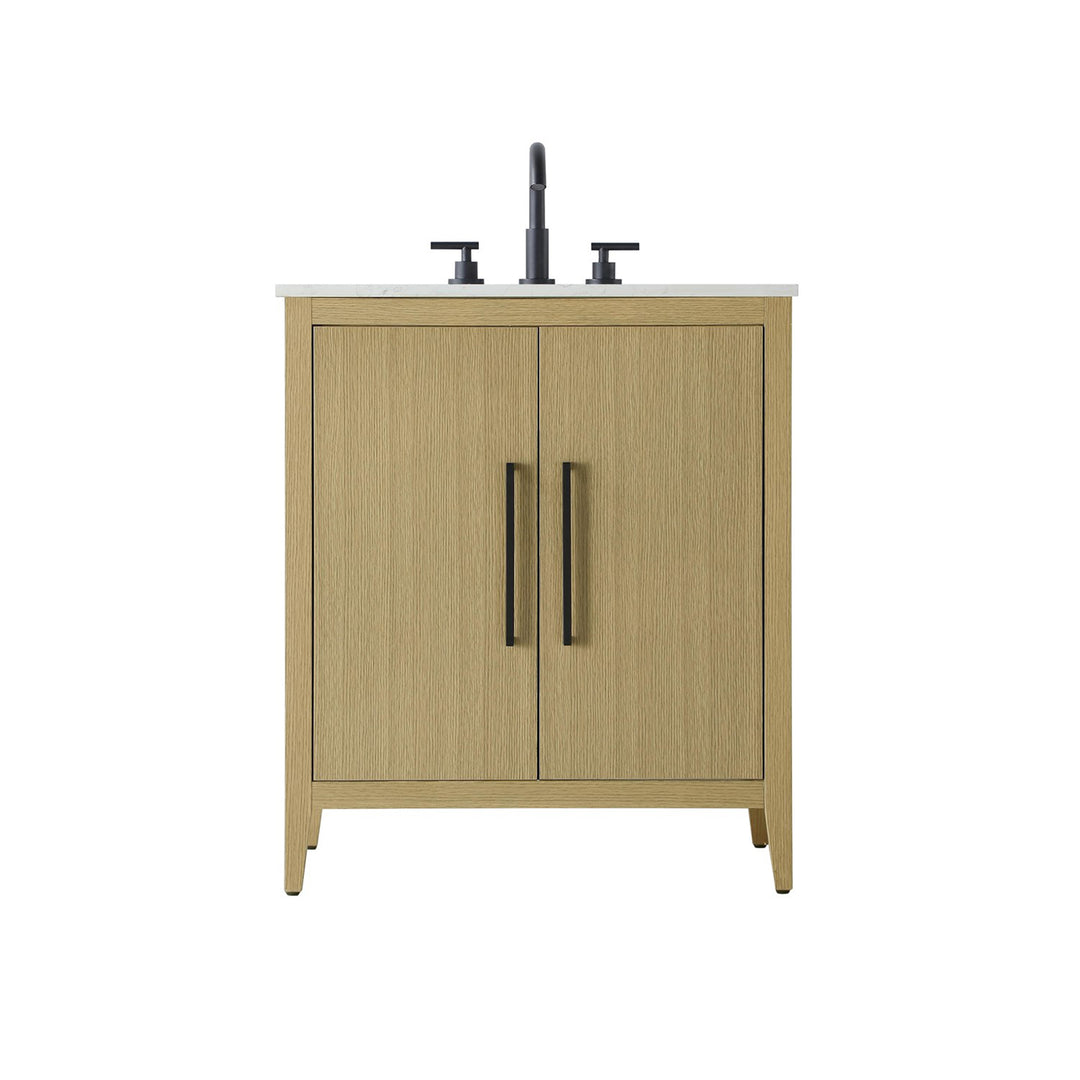 30 Inch Single Bathroom Vanity In Honey Brown - View 4 - Joshua Marshal