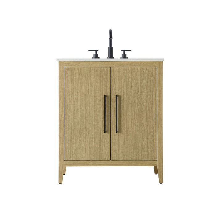 30 Inch Single Bathroom Vanity In Honey Brown - View 4 - Joshua Marshal