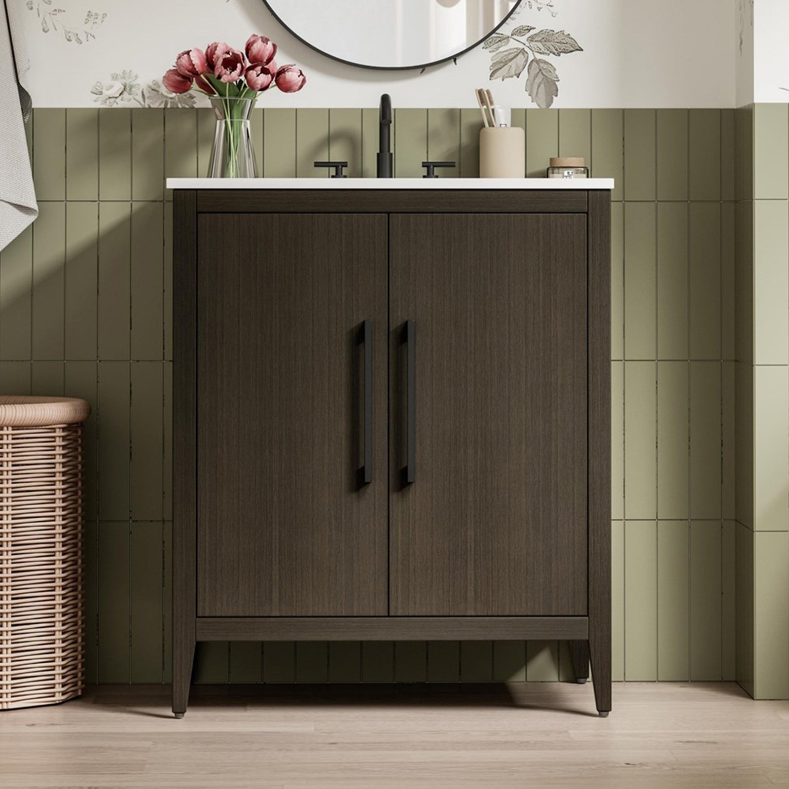 30 Inch Single Bathroom Vanity In Mocha Brown Mocha Brown Finish - KITCHEN & BATH by Joshua Marshal