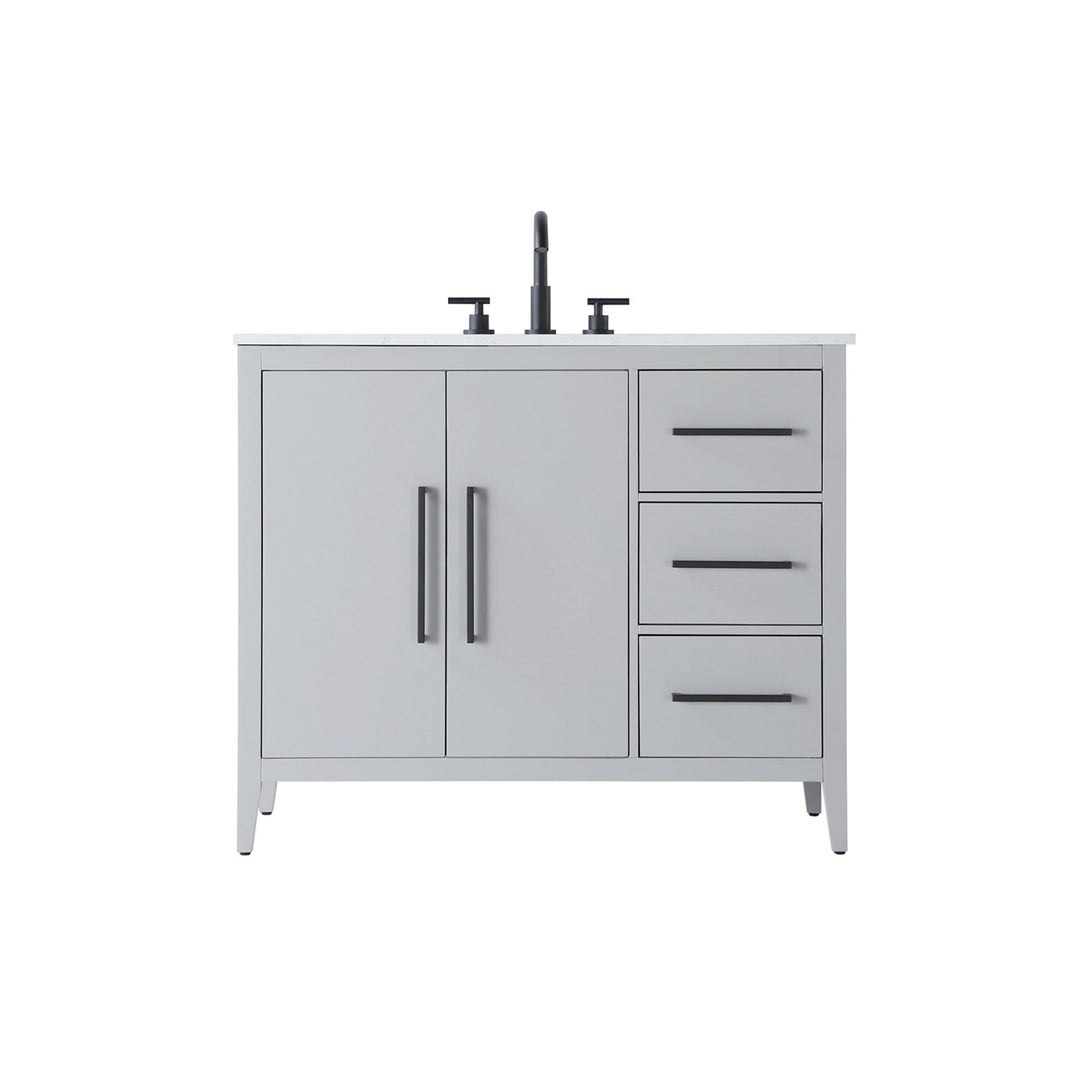 42 Inch Single Bathroom Vanity In Grey - View 5 - Joshua Marshal