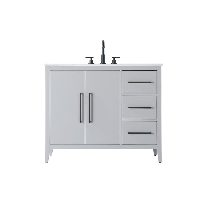 42 Inch Single Bathroom Vanity In Grey - View 5 - Joshua Marshal